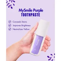 MySmile Purple Toothpaste for Tooth Brighten, Color Corrector Efficient Cleaning Toothpaste, 30ML