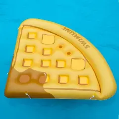 Swimline 82&rdquo; Yellow and Brown Waffle Slice Inflatable Swimming Pool Raft