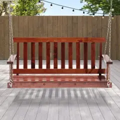 BestMassage Outdoor Porch Swing 48Inch Weather-Resistant Backyard Swing, Brown