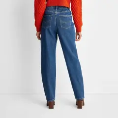 Women's Western Seamed Denim Straight Pant - Future Collective&trade; with Reese Blutstein Dark Blue