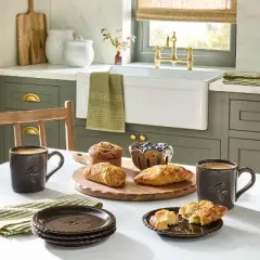 Set of 4 6.5" Mushroom Ceramic Appetizer Plates Forest Brown - Hearth & Hand&trade; with Magnolia