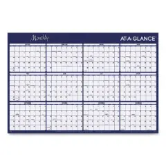 Reversible Horizontal Erasable Wall Planner, 48 x 32, Assorted Sheet Colors, 12-Month (Jan to Dec): 2026