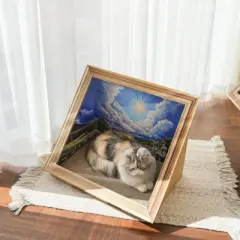 FairyLand&trade; - Oil Painting Cat Scratcher Bed &ndash; Cardboard Cat Scratching Lounge with Artistic Frame Design, Sturdy Corrugated Board, Cat Furniture