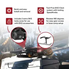 Yakima EXO TopShelf Second Level Hitch Base Rack Storage System 180 Degree Rotation Vehicle Attachment and 2 EXO Accessories SKS Locks, 2 Pack, Black