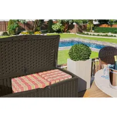 124gal Resin Wicker Deck Box Brown - Suncast