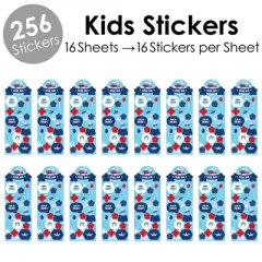 Big Dot of Happiness Taking Flight - Airplane - Vintage Plane Birthday Party Favor Kids Stickers - 16 Sheets - 256 Stickers