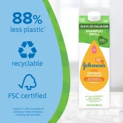 Johnson's Baby Gold Shampoo for Delicate Scalp & Skin - Refill Carton - 33.8 fl oz