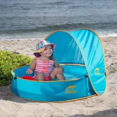 HearthSong SunShade 36" Diam. Pop-Up Portable Baby Pool with UV-Protected (UPF 50+) Canopy