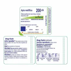 Apis Mellifica 200CK by Boiron Homeopathic Single Medicine For First Aid  -  80 Pellet