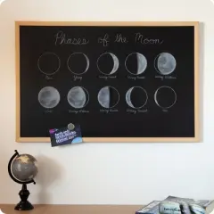 U Brands 23"x35" MDF Slope Frame Magnetic Chalkboard Birch