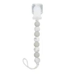 Loulou Lollipop Lolli Soother Holder in Silicone Clip - Marble Gray