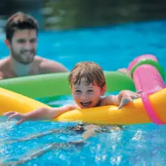 Pool Central 2pc Inflatable Dinosaur Twisty Tube Swimming Pool Toys 63" - Purple/Yellow