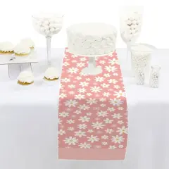 Big Dot of Happiness Pink Daisy Flowers - Petite Floral Party Paper Table Runner - 12 x 60 inches