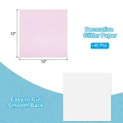 Unique Bargains Glitter Sparkly Premium Card Stock Gold 40 Pcs