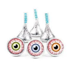85 pcs Halloween Party Candy Chocolate Hershey's Kisses by Just Candy (13.6oz) - Eyeballs