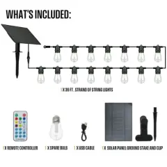 Westinghouse 36FT Solar RGBW String Light &ndash; 15 Bulbs
