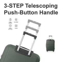 Syemin Luggage 3-Piece Luggage Set-20", 24", And 28" Suitcases with Silent Spinner Wheels Suitcase Sets Carry on Luggage, Green, 21.06"*11.81"*30.31"