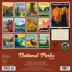 Willow Creek Press 2024 Wall Calendar 12"x12" National Parks Art