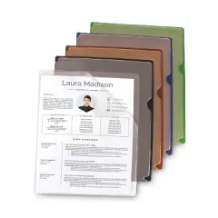 C-Line Deluxe Vinyl Project Folders Assorted Colors - Letter Size - Case of 35