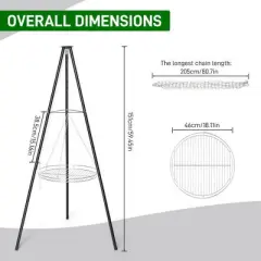 Winado Campfire Tripod Grill Adjustable Height BBQ Grill Grate