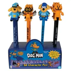 DOG MAN CHARACTER PEN-Dog Man, Bark Knight, Cat Kid, Petey Pens 4x pcs