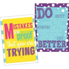 Set of 6 Keep On Trying Motivational Art Prints & Posters - Barker Creek
