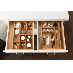 Seville Classics 4pc Bamboo Expandable Drawer Organizer and Box Set