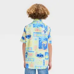 Boys' Stitch Woven Button-Up Shirt - Aqua Green