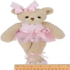 Bearington Nina Plush Stuffed Animal Ballerina Teddy Bear in Pink Ballet Outfit, 13 inches