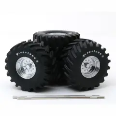 48-Inch Monster Truck "Firestone" Wheels & Tires 6 piece Set "Kings of Crunch" 1/18 by Greenlight