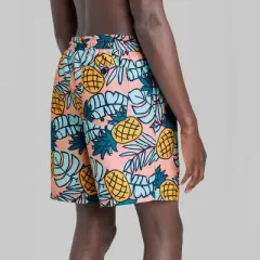 Men's 7" Elastic Waist Fruit Punch Swim Shorts - Original Use&trade; Coral Pink