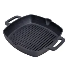 Bruntmor 10" Square Cast Iron Grill Pan - Black