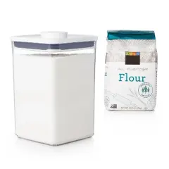 OXO POP 4.4qt Plastic Big Square Airtight Food Storage Container Clear