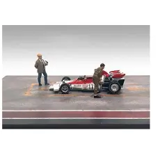 "Race Day" Two Diecast Figures Set 4 for 1/43 Scale Models by American Diorama