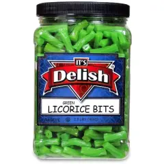 Apple Green Licorice Bits by Its Delish, 2.5 LBS (40 Oz) Jumbo Container Jar