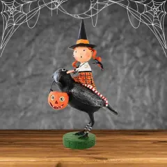 Lori Mitchell 8.0 Inch Raven's Flight Halloween Figurine , Lightweight Halloween Decor Home Decorations Indoor (1PC)