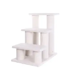 Armarkat 3 Step Real Wood Cat Step Stairs Ramp,  25" Height Dogs Climber And Kitten Steps B3001