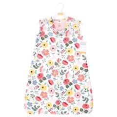 Hudson Baby Girls Plush Faux Fur Sleeping Bag, Wearable Blanket, Modern Botanical