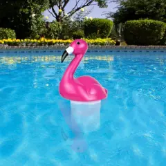 Swim Central 12" Pink Flamingo Adjustable Floating Pool Chlorine Dispenser