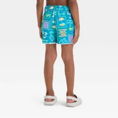 Toddler Boys' Postcard Print Dolphin Hem Swim Shorts - Cat & Jack&trade; Green