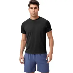 Anna-Kaci Active Men's Classic Crew Neck Active T-Shirt with Lightweight Quick-Dry Fabric for Performance Comfort