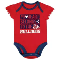 NCAA Fresno State Bulldogs Infant Girls' 3pk Bodysuit Set