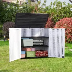 WELLFOR 185 gal Horizontal Storage Deck Box Beige