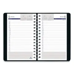 DuraGlobe Daily Planner, 30-Minute Appointments, 8 x 5, Black Soft Cover, 12-Month (Jan to Dec): 2026