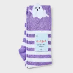 Kids' 2pk Sparkle Ghost and Striped Halloween Knee High Socks - Cat & Jack&trade;
