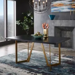Karianne Dining Table Black/Gold - Inspire Q