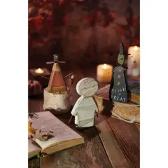 Primitives by Kathy Chunky Candy Corn Man Wood Sitter Halloween Figurine Decoration