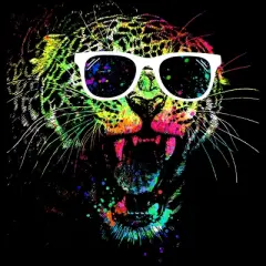 Women's Design By Humans Technicolor Jaguar By clingcling Racerback Tank Top