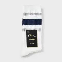 Girls' 2pk striped crew socks - art class&trade;Navy Blue/Gray