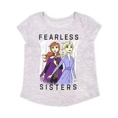 Disney Girl's 3-Pack Anna and Elsa Fearless Short Sleeve A-Line Frozen II Tee Shirts for Kids